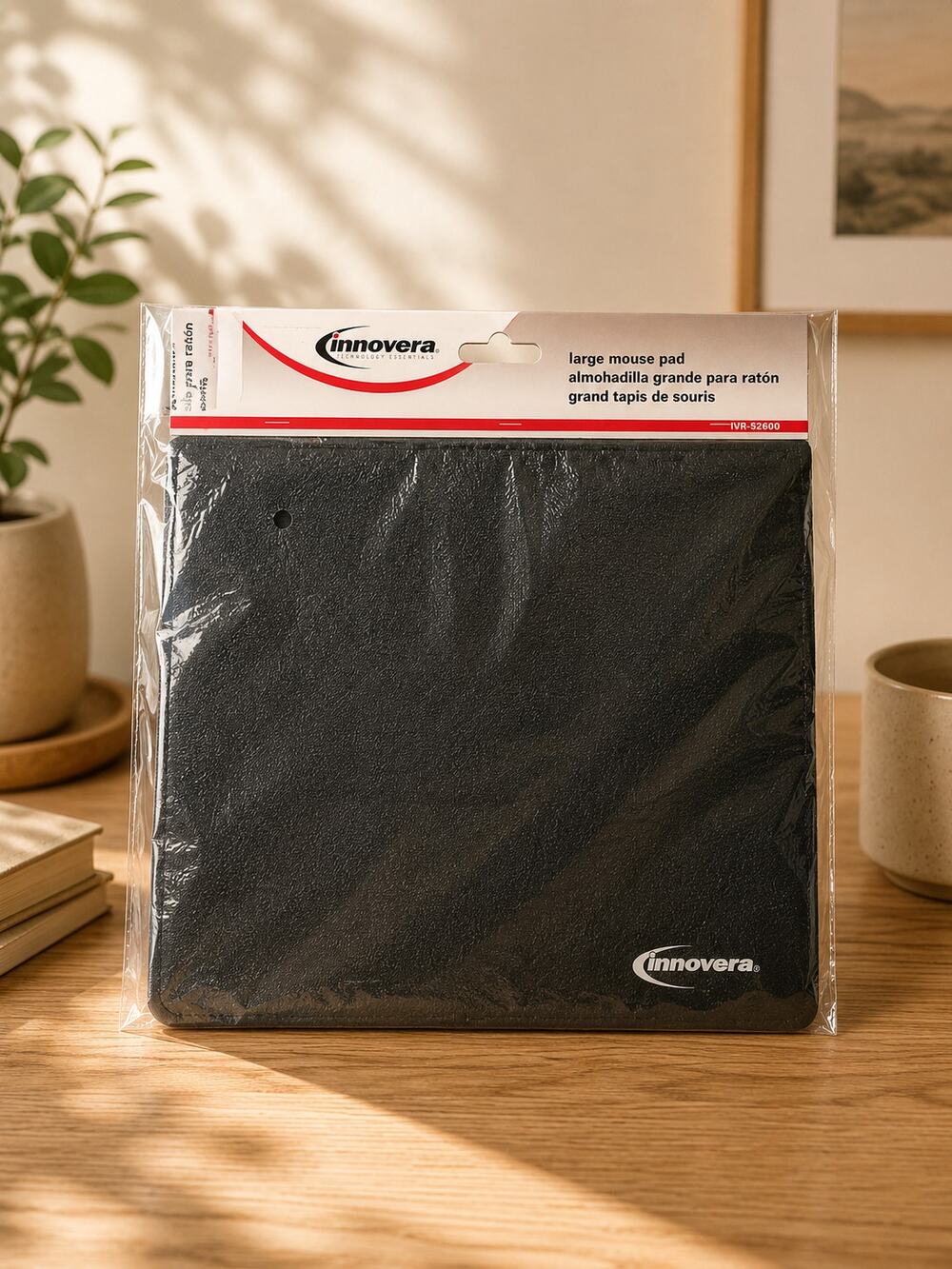 Innovera Large Black Mouse Pad IVR-S2600 Non-Skid Surface New Sealed